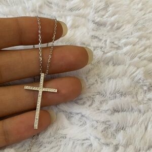 Sterling Silver Cross Pendant Necklace - Silver